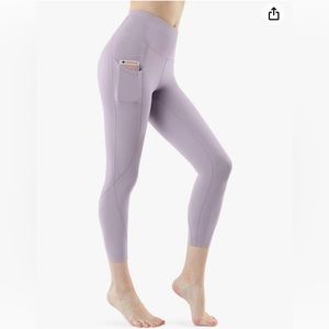 Tesla, purple/gray, xl, cropped workout/lounge pants, side pockets, gently used